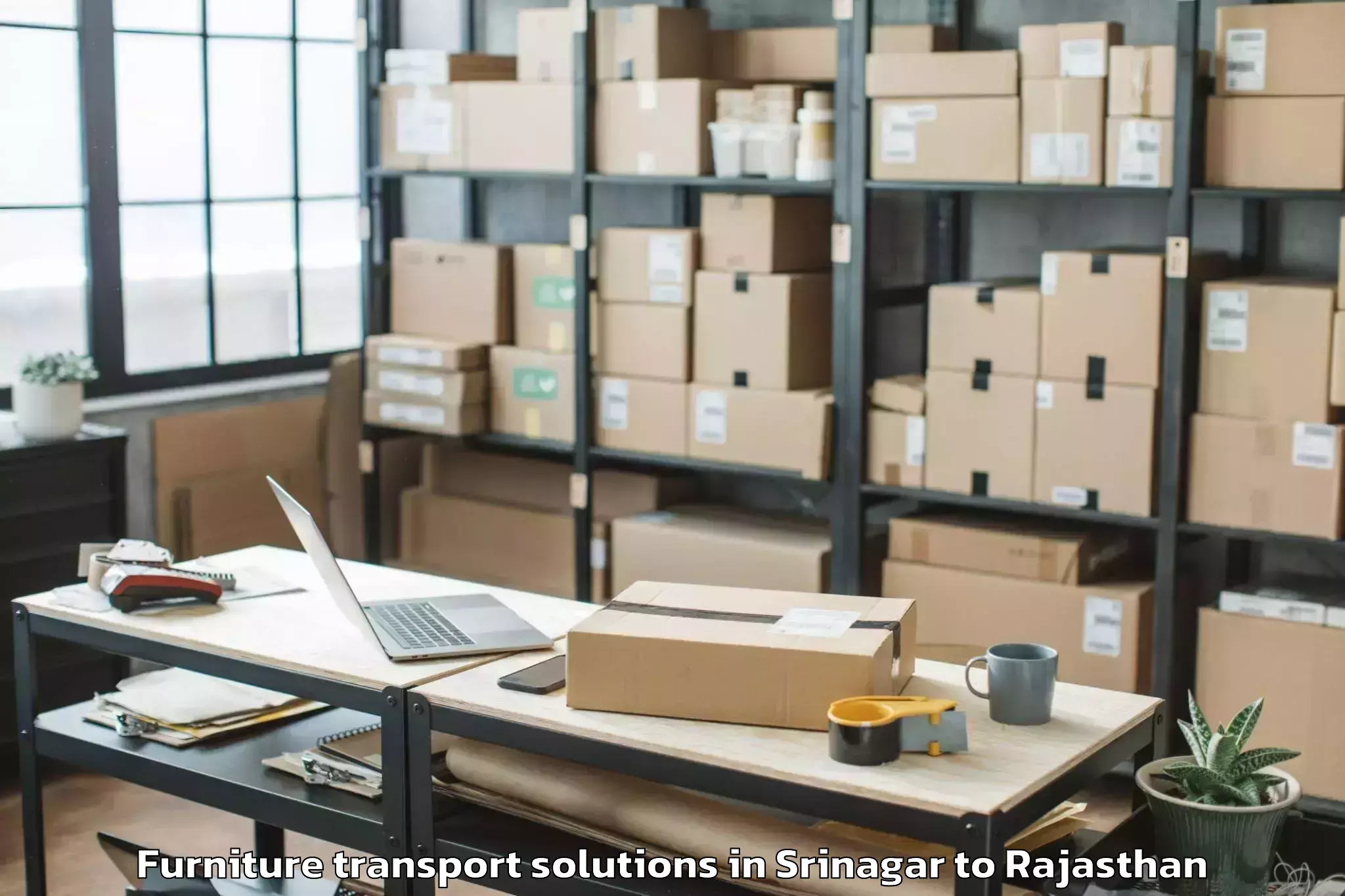 Affordable Srinagar to Beejoliya Furniture Transport Solutions